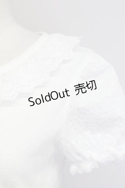 画像3: Jane Marple / レース襟&半袖切り替えカットソー  白 T-25-06-06-001-JM-TO-SA-ZT
