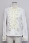 Jane Marple / フロントレース長袖ブラウス  白X生成り T-25-06-06-007-JM-BL-SA-ZT