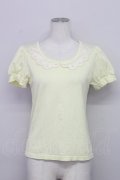 Emily Temple cute / スカラップ襟半袖カットソー  イエローＸ白 T-25-06-06-010-ET-TO-SA-ZT