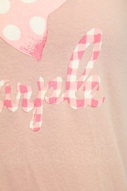 画像3: Jane Marple / ドットリボン&ギンガムロゴ半袖カットソー  ピンクＸ白 T-25-06-06-014-JM-TO-SA-ZT