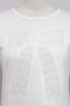 画像3: Jane Marple / レースリボン半袖カットソー  白 T-25-06-06-002-JM-TO-SA-ZT045 (3)