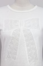 画像3: Jane Marple / レースリボン半袖カットソー  白 T-25-06-06-002-JM-TO-SA-ZT045 (3)