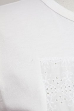 画像4: Jane Marple / レースリボン半袖カットソー  白 T-25-06-06-002-JM-TO-SA-ZT045