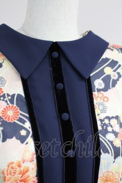 画像3: SERAPHIM / 花舞ワンピース  黒Ｘアイボリー T-25-06-09-022-LO-OP-SA-ZT140