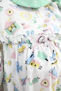 画像5: Jane Marple / おもちゃ総柄半袖ワンピース  白Ｘグリーン T-25-06-09-032-JM-OP-SA-ZT151