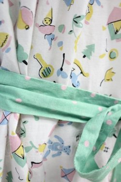 画像6: Jane Marple / おもちゃ総柄半袖ワンピース  白Ｘグリーン T-25-06-09-032-JM-OP-SA-ZT151