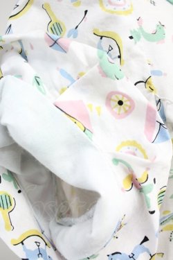 画像9: Jane Marple / おもちゃ総柄半袖ワンピース  白Ｘグリーン T-25-06-09-032-JM-OP-SA-ZT151