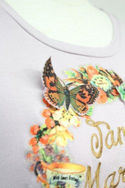 画像6: Jane Marple / デコパージュ半袖カットソー  ラベンダー T-25-06-09-007-JM-TO-SA-ZT018