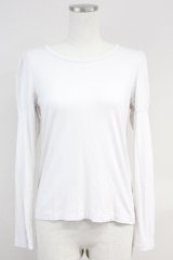 Jane Marple / 無地カットソー  ホワイトグレー T-25-06-09-009-JM-TO-SA-ZT018