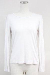 Jane Marple / 無地カットソー  ホワイトグレー T-25-06-09-009-JM-TO-SA-ZT018