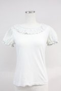 Jane Marple / レース襟&半袖切り替えカットソー  グレー T-25-06-09-010-JM-TO-SA-ZT