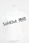 Jane Marple / レース襟&半袖切り替えカットソー  グレー T-25-06-09-010-JM-TO-SA-ZT