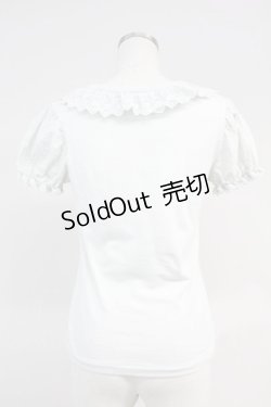 画像2: Jane Marple / レース襟&半袖切り替えカットソー  グレー T-25-06-09-010-JM-TO-SA-ZT