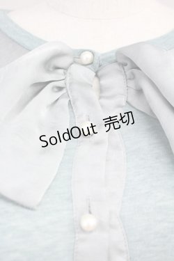 画像3: Jane Marple / フロントサテンリボンデザインカーディガン  サックスＸグレー T-25-06-09-012-JM-TO-SA-ZT019