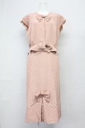 PINK HOUSE / ドット柄フリルリボンセットアップ  ピンク T-25-06-16-012-LO-BL-SA-ZT