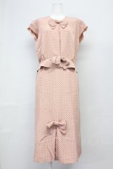 PINK HOUSE / ドット柄フリルリボンセットアップ  ピンク T-25-06-16-012-LO-BL-SA-ZT247