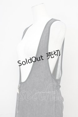 画像3: PINK HOUSE / ポケットステッチデニムジャンパースカート  ブラック T-25-06-16-014-LO-OP-SA-ZT257