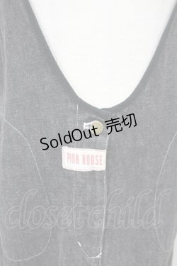 画像4: PINK HOUSE / ポケットステッチデニムジャンパースカート  ブラック T-25-06-16-014-LO-OP-SA-ZT257