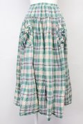 PINK HOUSE / マドラスチェックポケット付スカート  グリーン T-25-06-16-017-LO-SK-SA-ZT