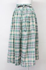画像2: PINK HOUSE / マドラスチェックポケット付スカート  グリーン T-25-06-16-017-LO-SK-SA-ZT253 (2)
