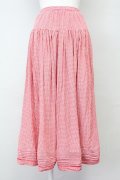 PINK HOUSE / ギンガムチェック梯子レーススカート  レッド T-25-06-16-018-LO-SK-SA-ZT