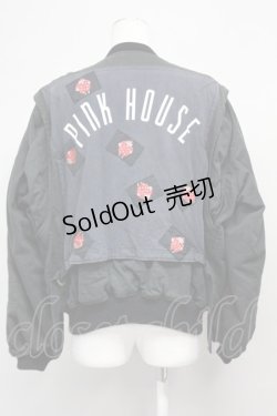 画像2: PINK HOUSE / ピエロワッペン&ビッグPワッペンブルゾン  ブラック T-25-06-16-001-LO-JA-SA-ZT268