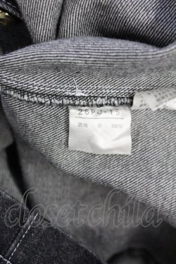 画像8: PINK HOUSE / ノーカラーデニムジャケット  ブラック T-25-06-16-003-LO-JA-SA-ZT268