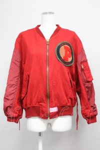 PINK HOUSE / Pワッペン&ビッグPプリントブルゾン  レッド T-25-06-16-008-LO-JA-SA-ZT259