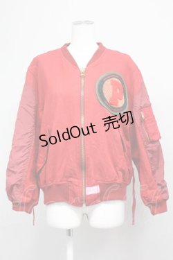 画像1: PINK HOUSE / Pワッペン&ビッグPプリントブルゾン  レッド T-25-06-16-008-LO-JA-SA-ZT259