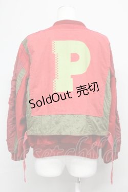 画像2: PINK HOUSE / Pワッペン&ビッグPプリントブルゾン  レッド T-25-06-16-008-LO-JA-SA-ZT259