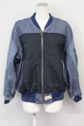 PINK HOUSE / デニムナイロン切替ブルゾン  ブルー T-25-06-21-001-LO-JA-SA-ZT