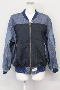 PINK HOUSE / デニムナイロン切替ブルゾン  ブルー T-25-06-21-001-LO-JA-SA-ZT313