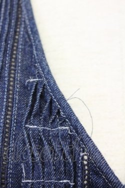 画像3: PINK HOUSE / デニムノーカラーピンタックブラウス  ブルー T-25-06-21-003-LO-SK-SA-ZT068