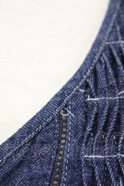 画像4: PINK HOUSE / デニムノーカラーピンタックブラウス  ブルー T-25-06-21-003-LO-SK-SA-ZT068