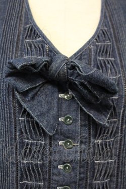 画像5: PINK HOUSE / デニムノーカラーピンタックブラウス  ブルー T-25-06-21-003-LO-SK-SA-ZT068