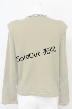 画像2: PINK HOUSE / マドラスチェックリボン&フリルカットカーディガン  カーキ T-25-06-21-004-LO-TO-SA-ZT079