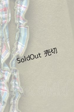 画像4: PINK HOUSE / マドラスチェックリボン&フリルカットカーディガン  カーキ T-25-06-21-004-LO-TO-SA-ZT079