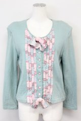 PINK HOUSE / チェックフリルカットカーディガン  グリーン T-25-06-21-005-LO-TO-SA-ZT