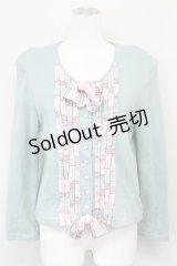 PINK HOUSE / チェックフリルカットカーディガン  グリーン T-25-06-21-005-LO-TO-SA-ZT079