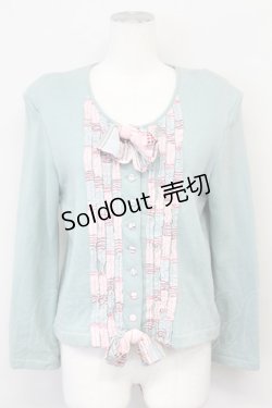 画像1: PINK HOUSE / チェックフリルカットカーディガン  グリーン T-25-06-21-005-LO-TO-SA-ZT079