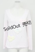 Nile Perch / ハート3つTシャツ  ピンク T-25-06-21-006-LO-TS-SA-ZT