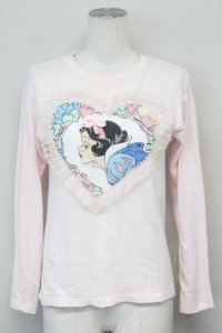 Nile Perch / スノーホワイトパッチ長袖Tシャツ 150 ピンク T-25-06-21-007-LO-TS-SA-ZT373