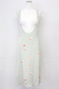 PINK HOUSE / カーネーション柄ジャンパースカート  グリーン T-25-06-21-009-LO-OP-SA-ZT373