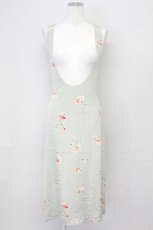 画像1: PINK HOUSE / カーネーション柄ジャンパースカート  グリーン T-25-06-21-009-LO-OP-SA-ZT373 (1)