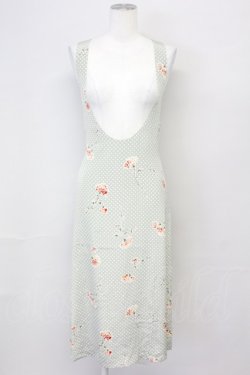 画像1: PINK HOUSE / カーネーション柄ジャンパースカート  グリーン T-25-06-21-009-LO-OP-SA-ZT
