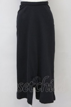 画像1: INGEBORG / 裾リボンカットスカート  ブラック T-25-06-21-015-LO-SK-SA-ZT
