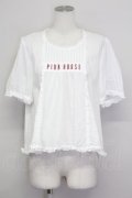 PINK HOUSE / ロゴ刺繍入りブラウス  白 T-25-06-23-001-LO-BL-SA-ZT