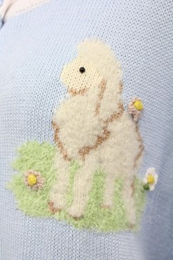 画像3: PINK HOUSE / まきばのひつじ柄ニットカーディガン  青 T-25-06-23-004-LO-TO-SA-ZI