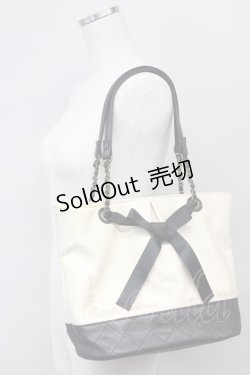 画像1: axes femme / インポーチ付きバッグ  ベージュ×クロ T-25-06-27-007-AX-BG-OW-ZT171