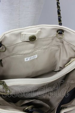 画像4: axes femme / インポーチ付きバッグ  ベージュ×クロ T-25-06-27-007-AX-BG-OW-ZT